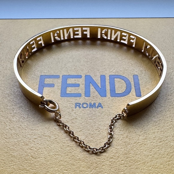 Fendi Gold Logo Bangle - Picture 2 of 3